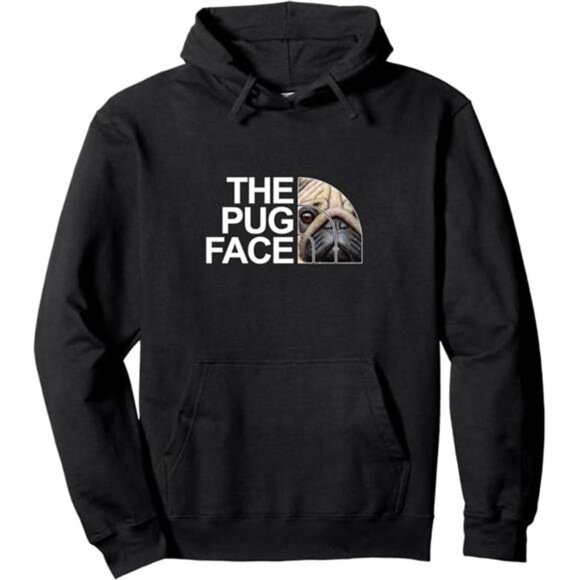 The Pug Face Dog Funny Pug Pullover Hoodie - Picture 3 of 3